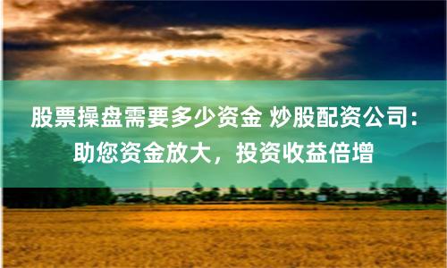 股票操盘需要多少资金 炒股配资公司：助您资金放大，投资收益倍增